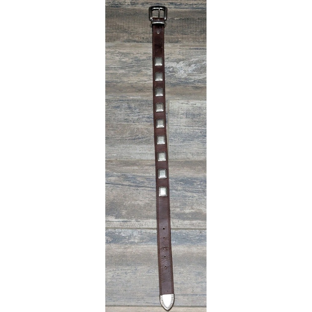 Vintage Billy Belts California Western Leather Belt Silver Conchos Size 30 USA - Picture 9 of 16